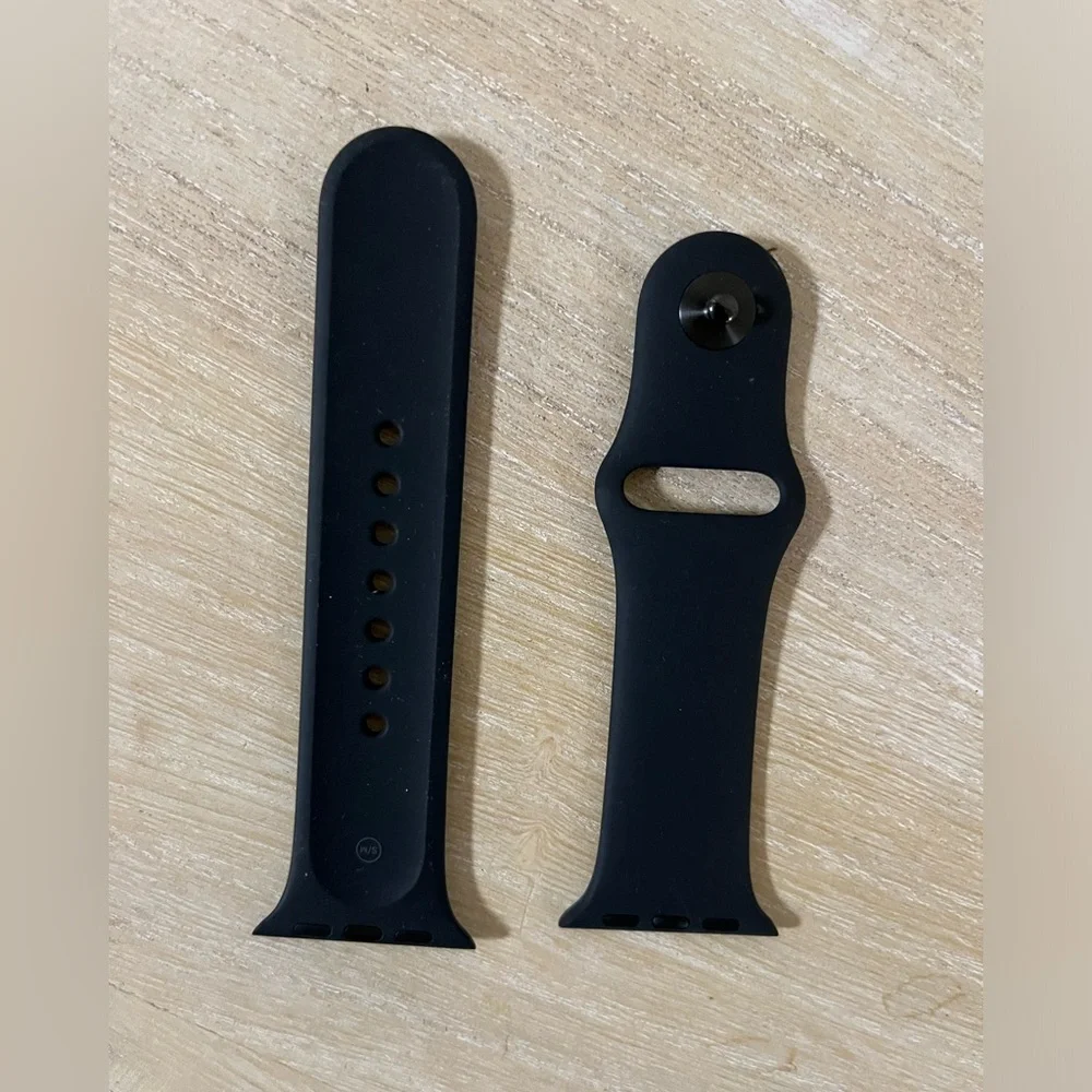 38 MM Black Silicone Watch Band